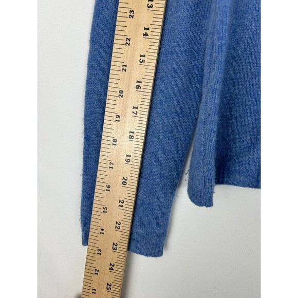 Adrienne Vittadini Womens 100% 2 Ply Cashmere Sweater Blue V-Neck Long Sleeve M - Picture 5 of 10